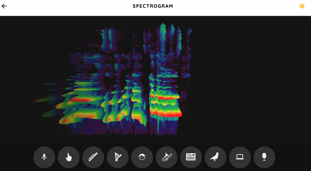 black screen with different colors of sound waves