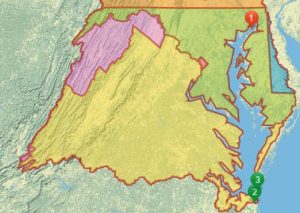 Virginia, West Virginia Maryland in the Chesapeake Bay watershed.