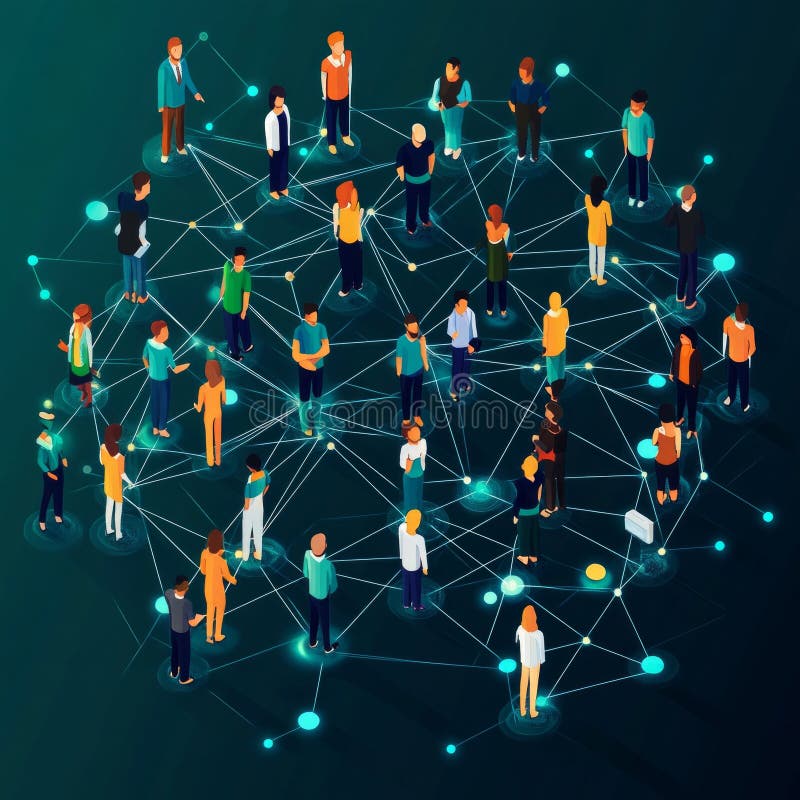 Diverse Network of People Connected by Digital Nodes and Lines Stock Image - Image of networking, linkages: 360453131