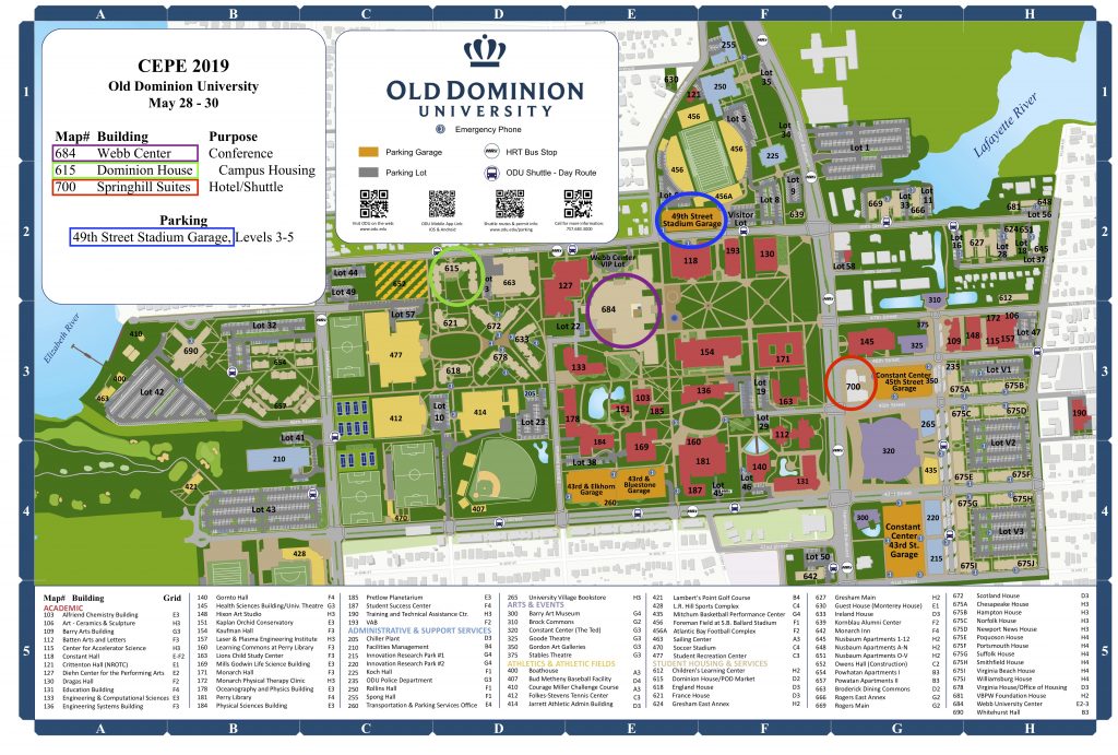 Old Dominion University Campus Map Campus Maps – CEPE 2019