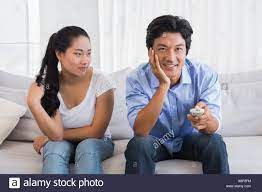 Man Ignoring Woman Watching Television High Resolution Stock Photography and Images - Alamy