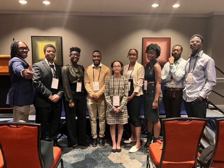 Group photo featuring members of the ODU NSBE chapter, including Khalia