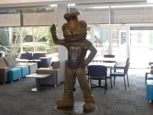 Big Blue Statue in Webb University Center, 2017