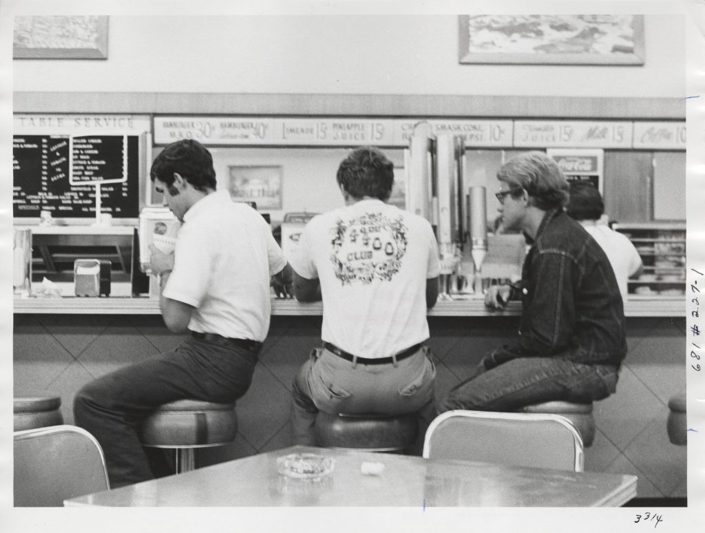 Students at Gray's Pharmacy's Lunch Counter, circa 1960-1969